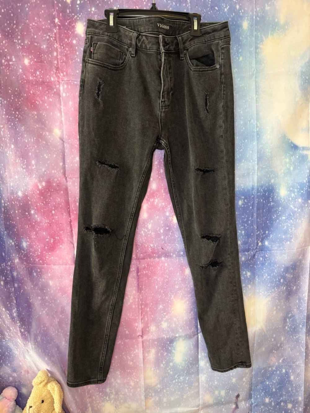 Vigoss jagger mid rise skinny distressed jeans